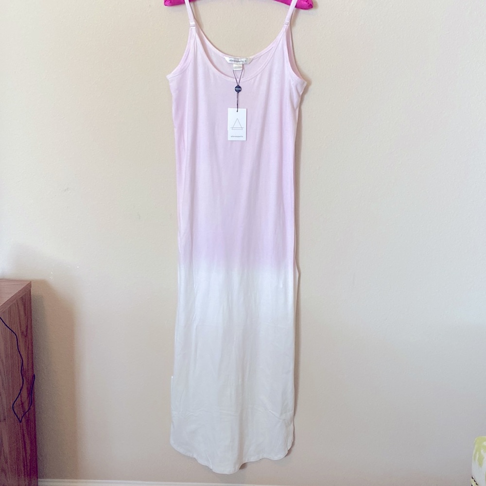 Eleven Paris NWT pink ombré tank maxi dress beach coverup sleepwear loungewear - Picture 2 of 6